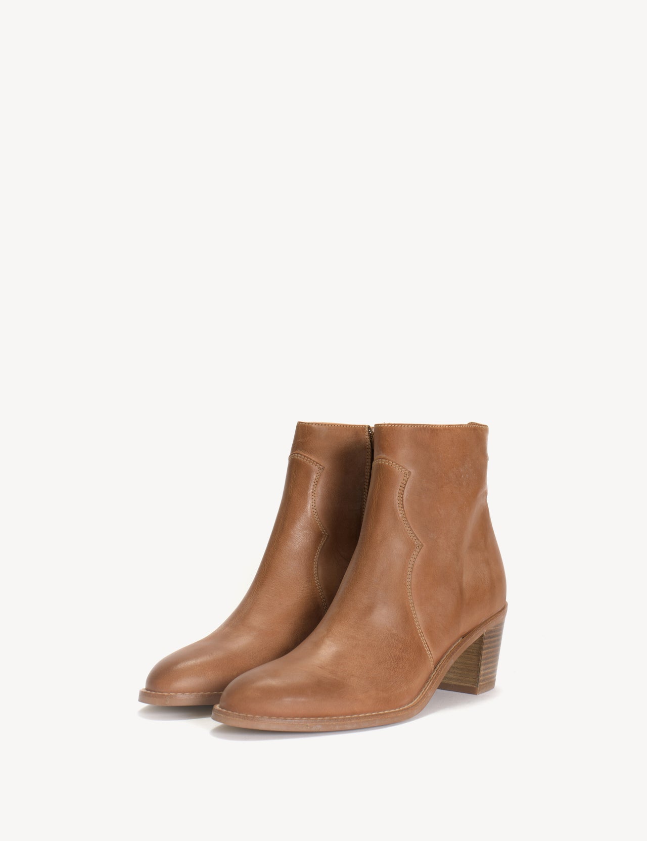 Vanessa Boot In Cognac Calfskin Leather