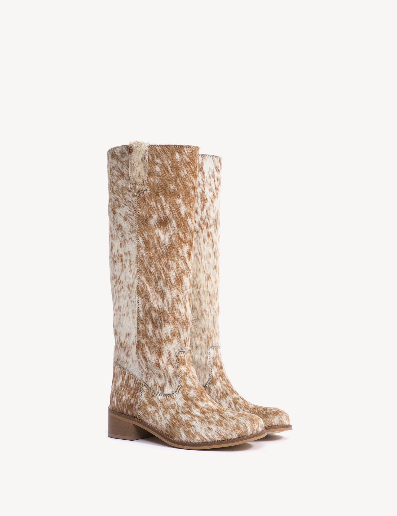 Ann Gaucho Boot In Beige Shades Cow Fur
