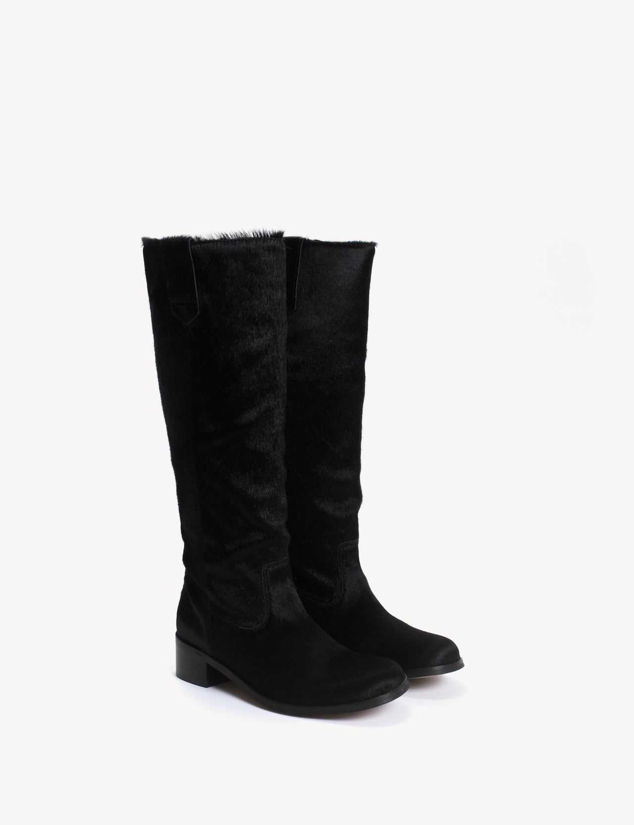 Ann Gaucho Boot In Black Cow Fur