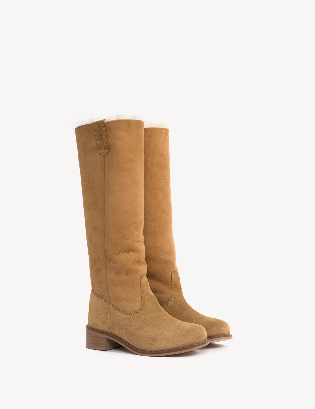 Ann Gaucho Boot In Tan Shearling Fur