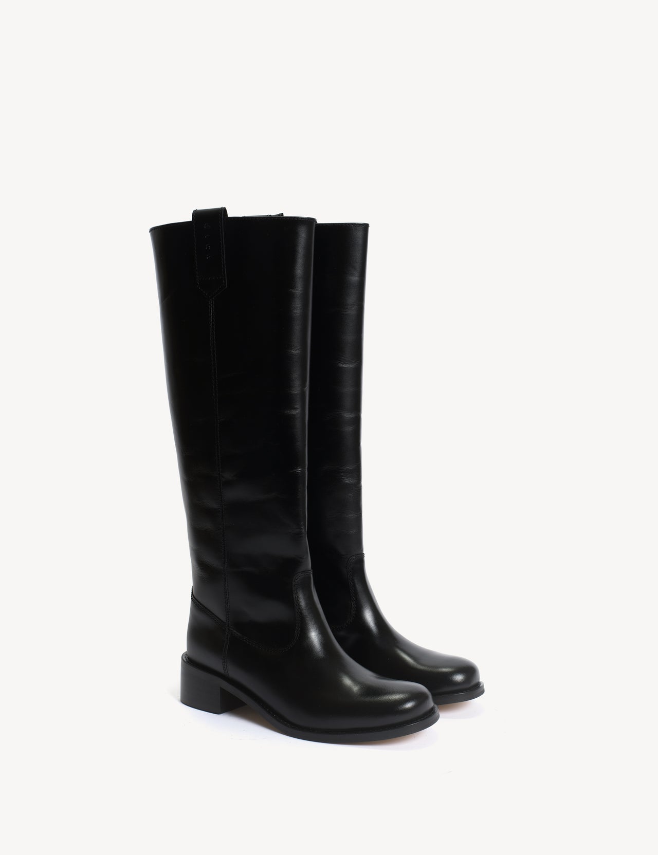 Ann Gaucho Boot In Black Texas Leather