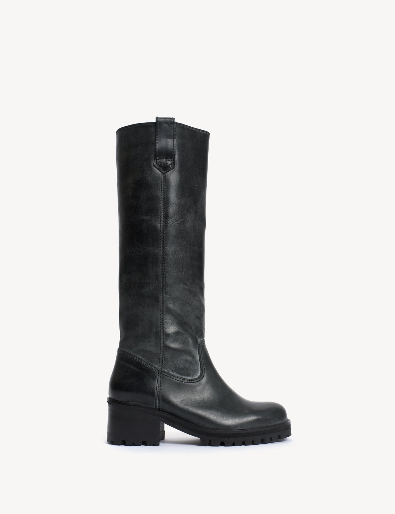 Anett Gaucho Boot In Black Escovado Cowhide