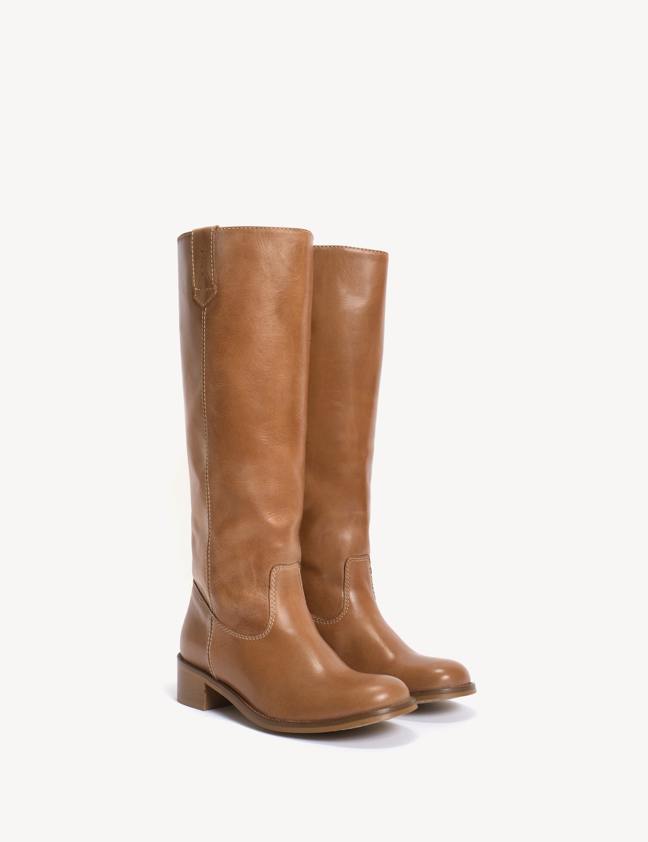 Ann Gaucho Boot In Dark Tan Escovado Leather