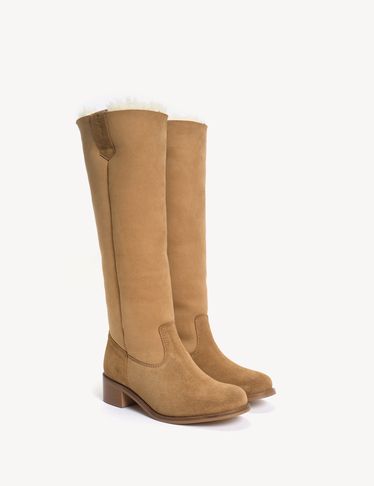 Ann Gaucho Boot In Tan Shearling Fur