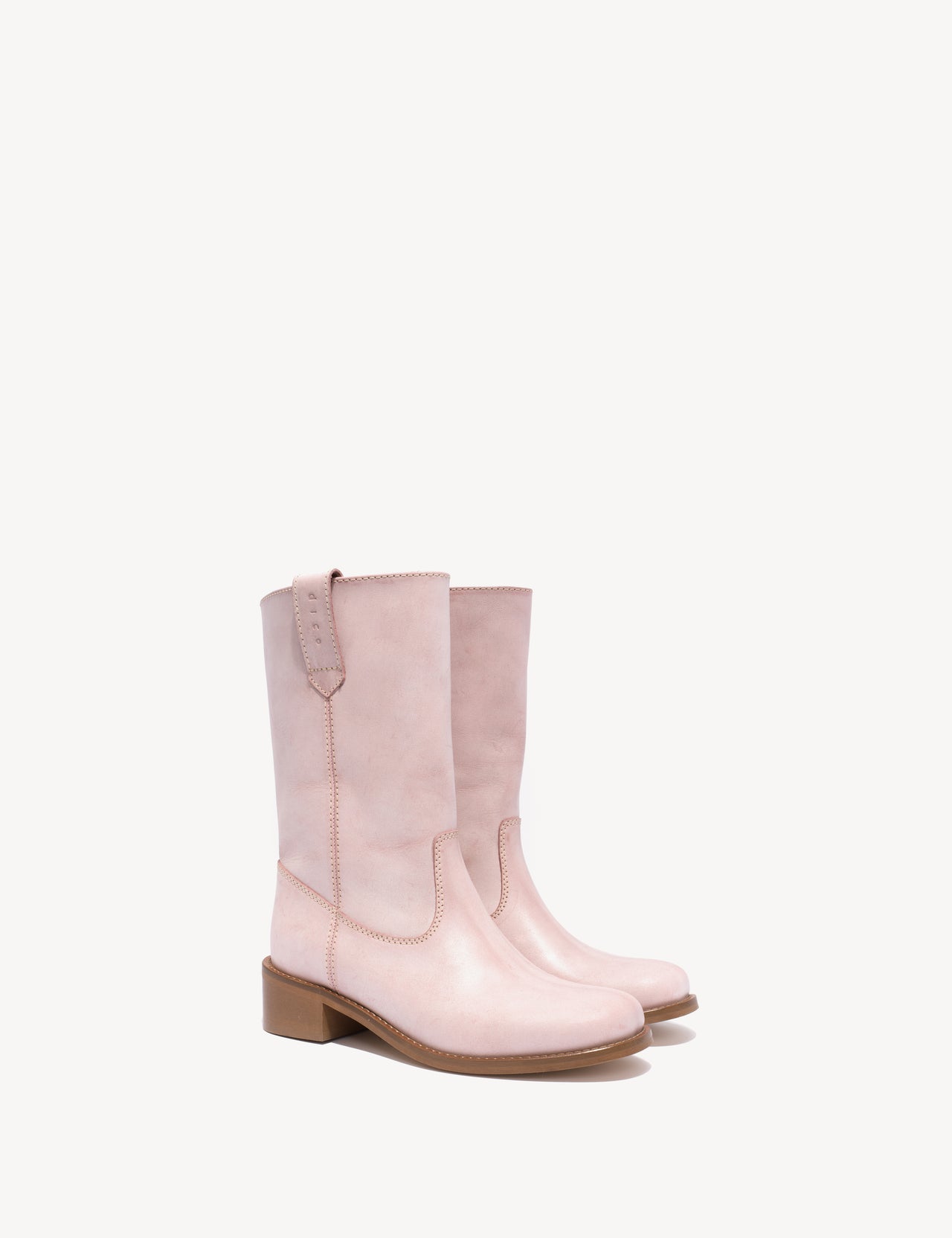 Julia Gaucho Boot In Pink Escovado Leather