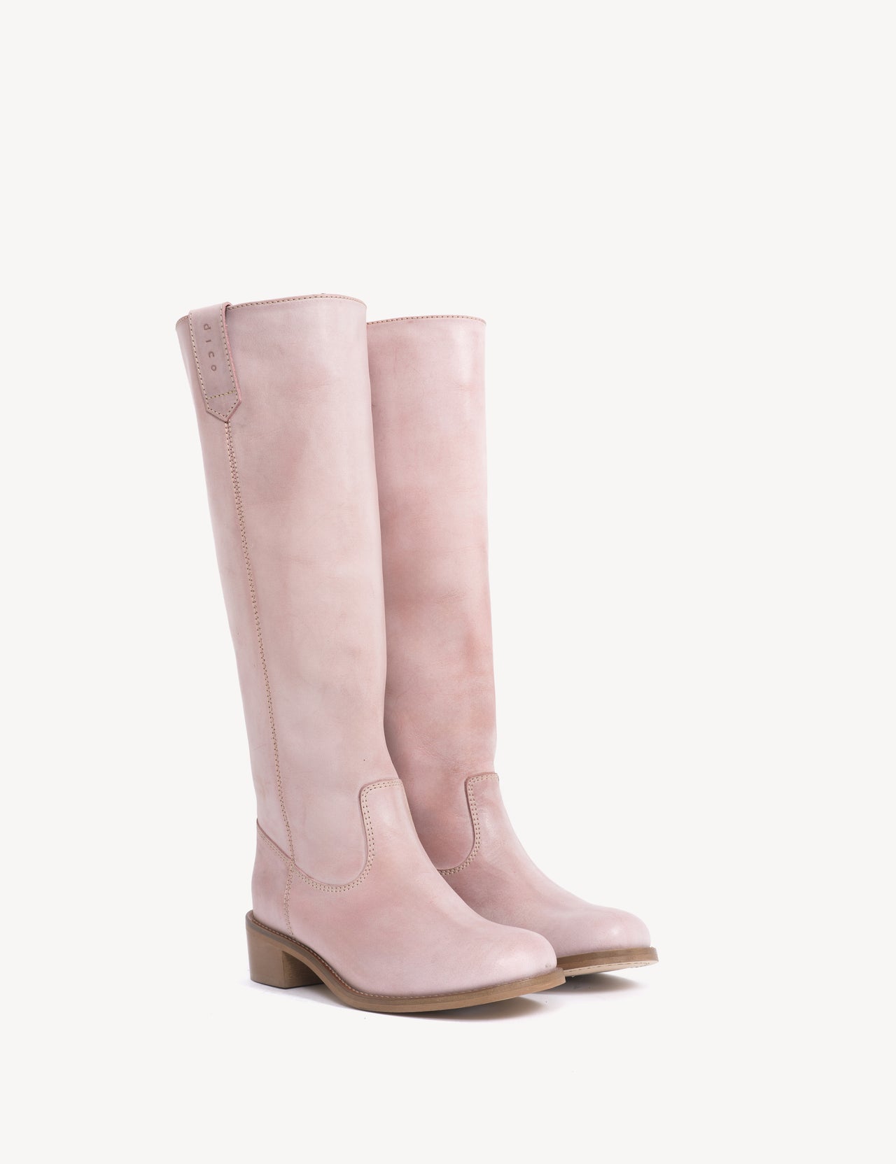 Ann Gaucho Boot In Pink Escovado Leather