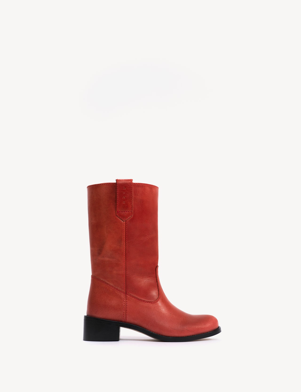 Julia Gaucho Boot In Red Escovado Leather