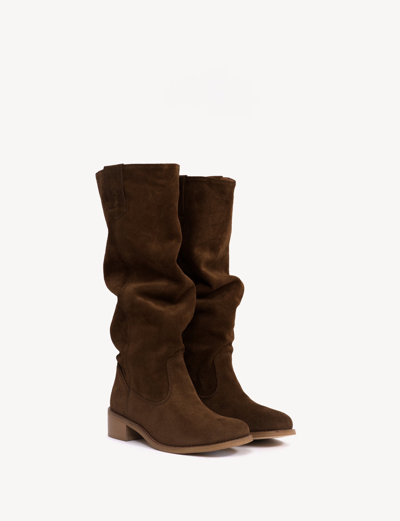 Ann Gaucho Boot In Dark Brown Calf Suede