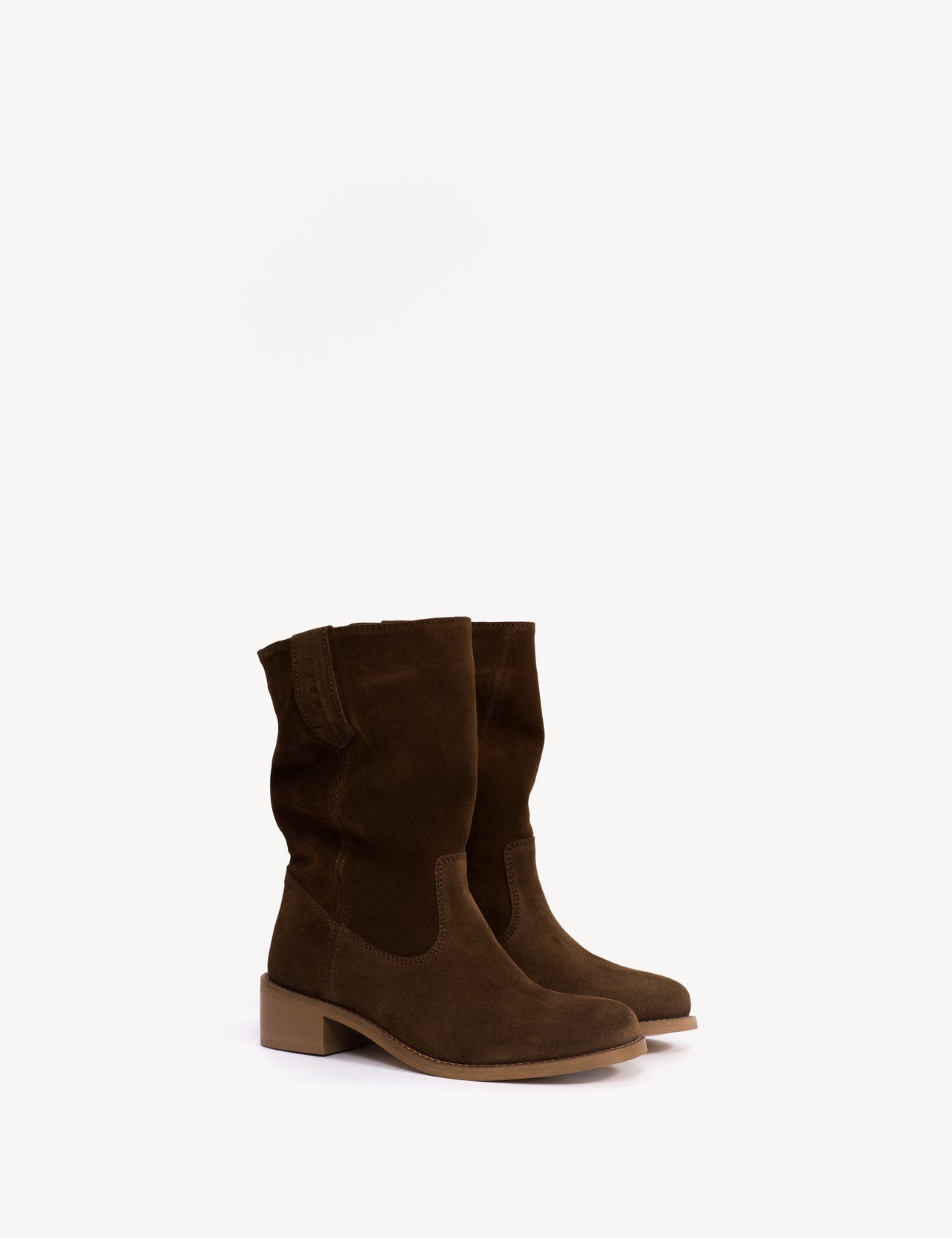 Julia Gaucho Boot In Dark Brown Calf Suede