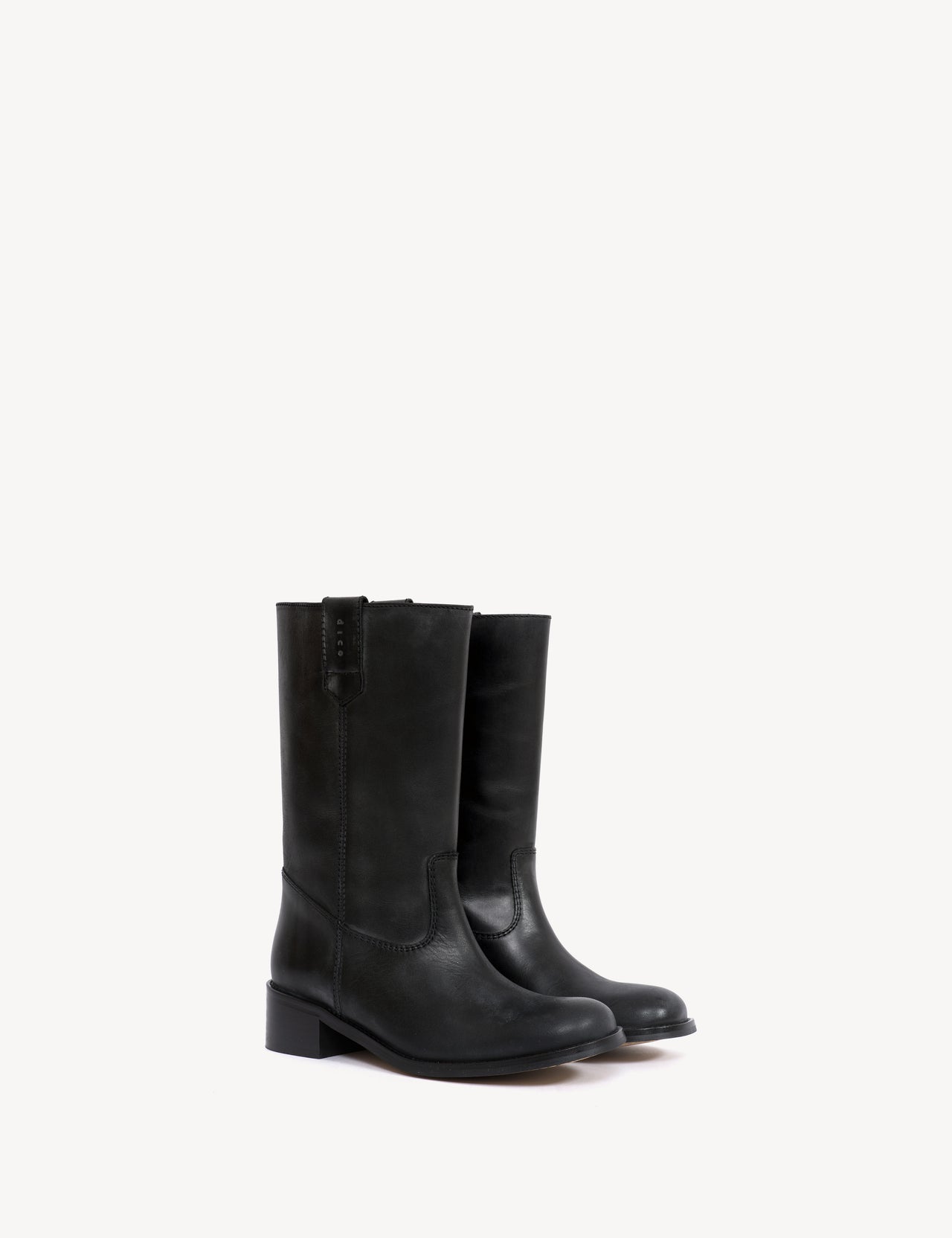 Julia Gaucho Boot In Charcoal Black Escovado Leather