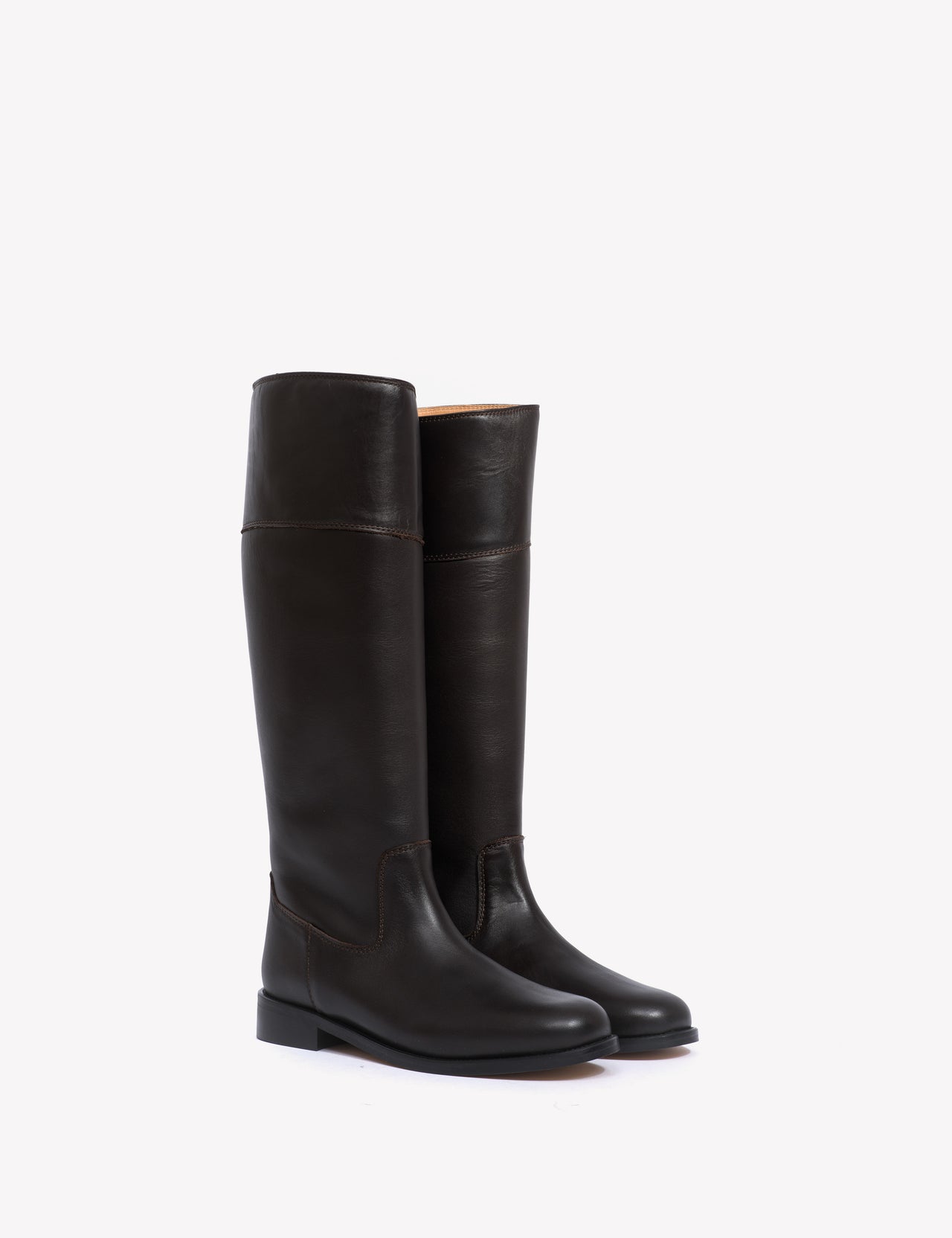 Cavalry Boot In Dark Brown Calfskin