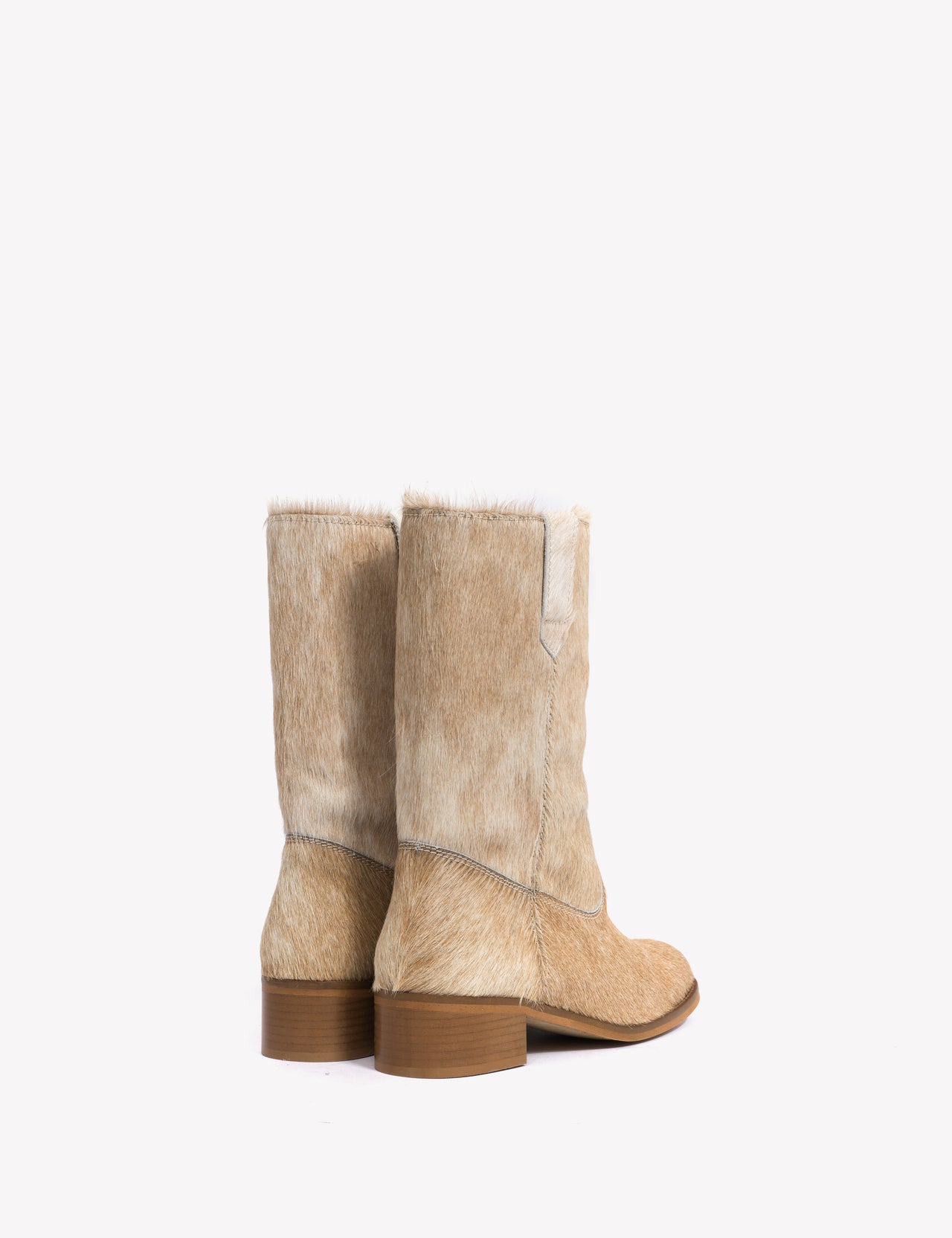 Julia Gaucho Boot In Beige Shades Cow Fur