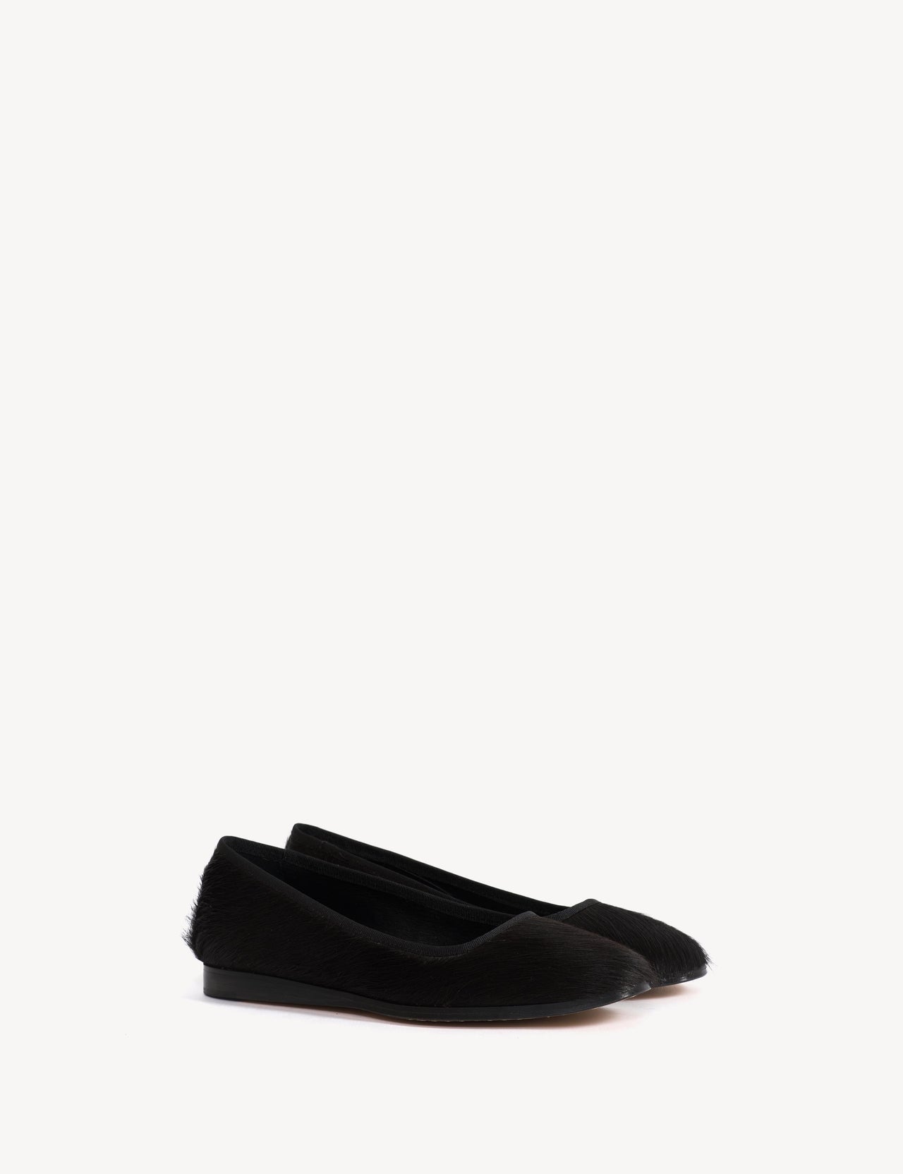 Mari Flats In Black Cow Fur