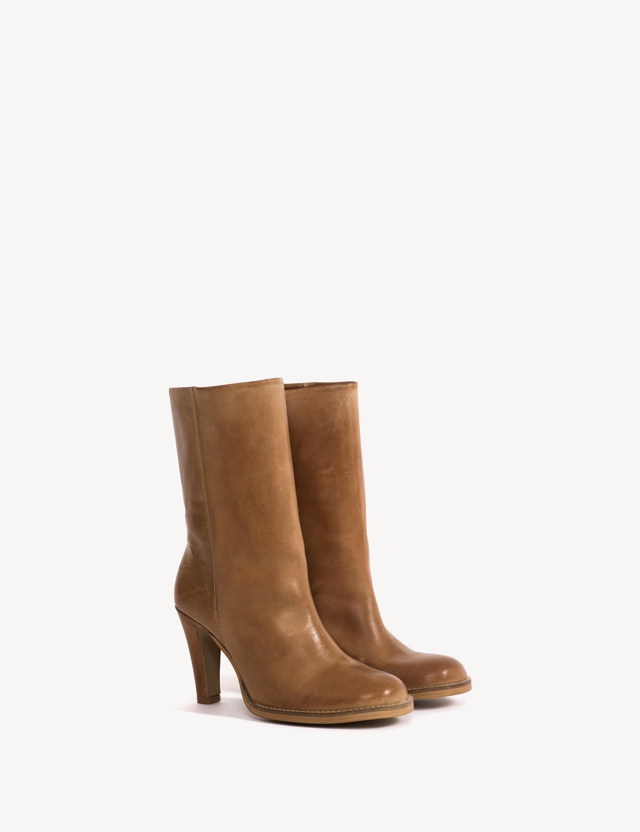 Jules Boot In Dark Tan Escovado Leather