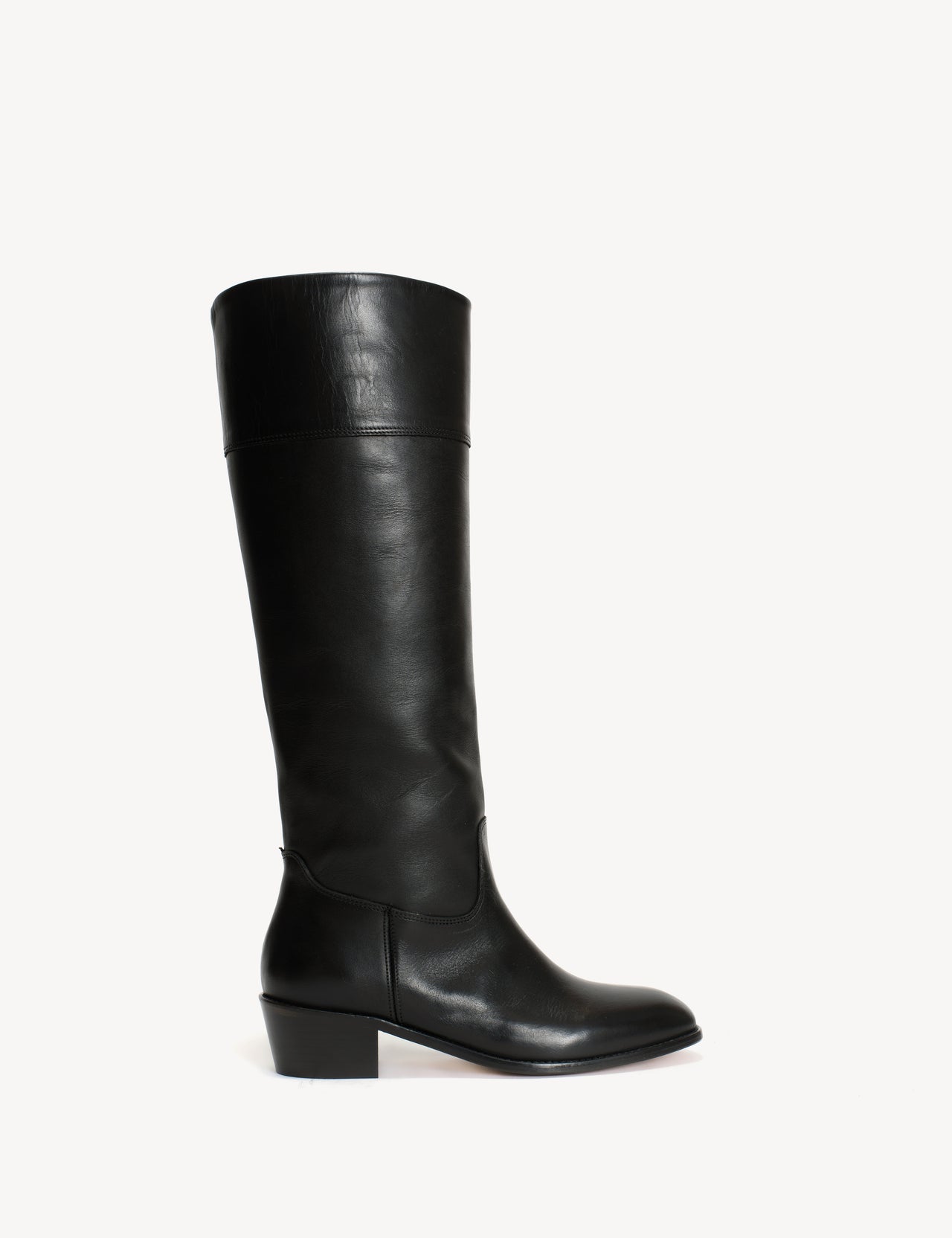 Celina Cavalry Boot In Black Calfskin