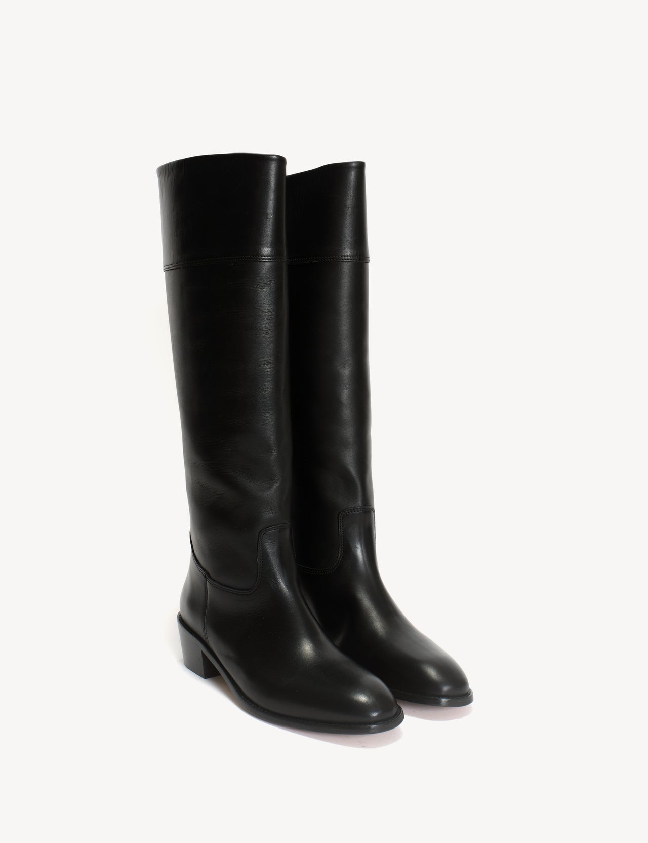 Celina Cavalry Boot In Black Calfskin