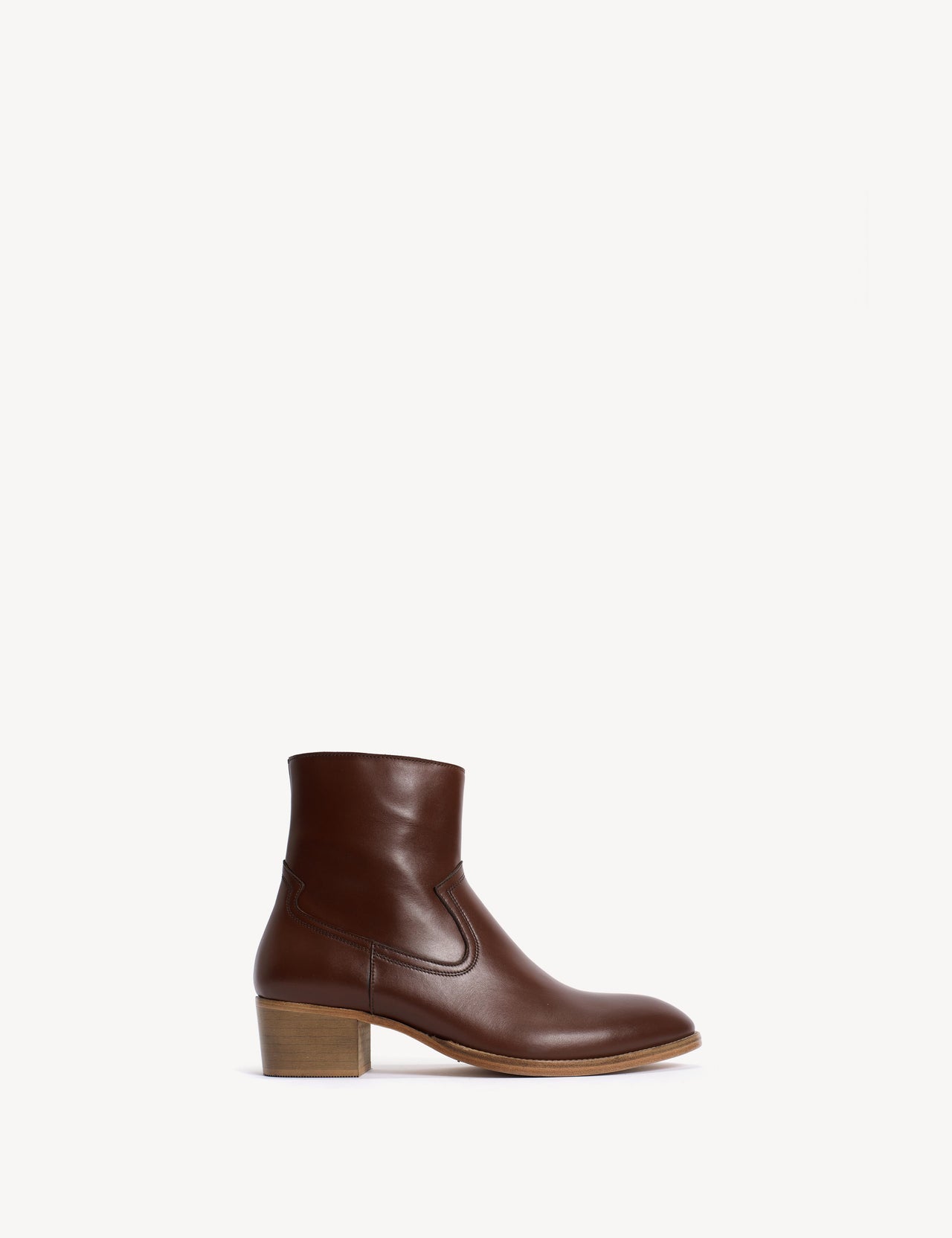 Dunn Zip Boot In Cognac Calfskin