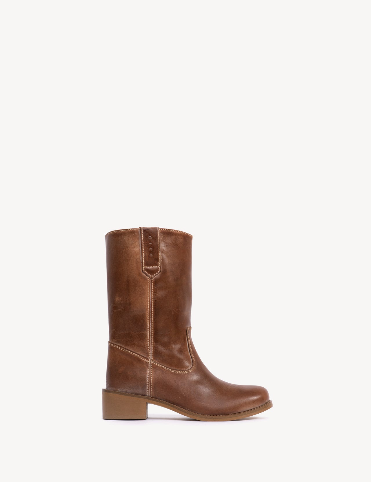 Julia Gaucho Boot In Cognac Escovado Leather