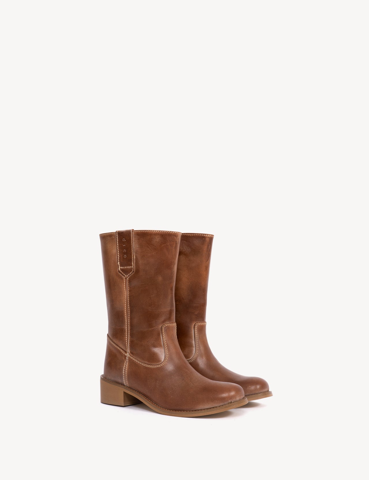 Julia Gaucho Boot In Cognac Escovado Leather