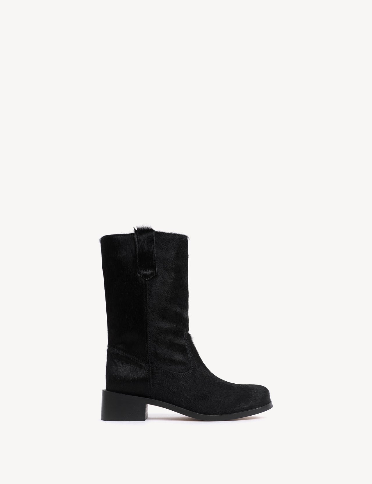 Julia Gaucho Boot In Black Cow Fur