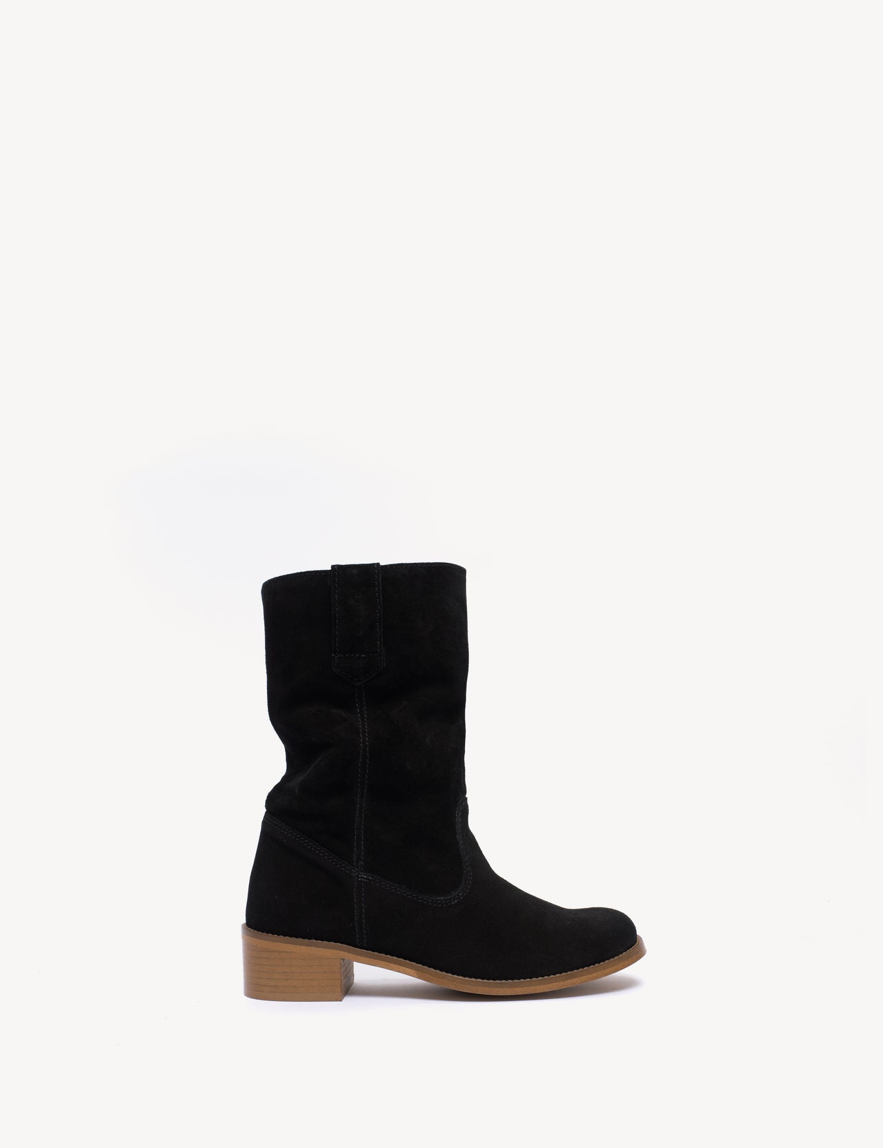 Julia Gaucho Boot In Black Calf Suede