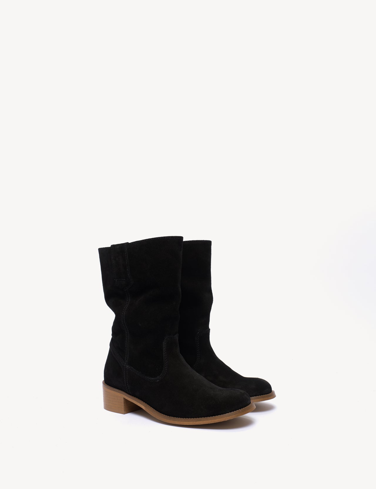 Julia Gaucho Boot In Black Calf Suede