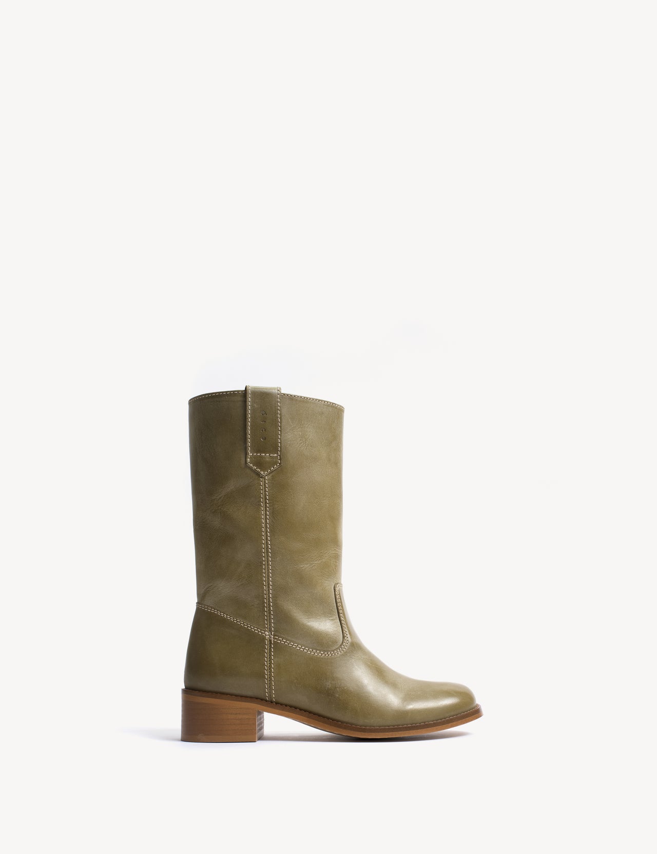 Julia Gaucho Boot In Green Escovado Leather