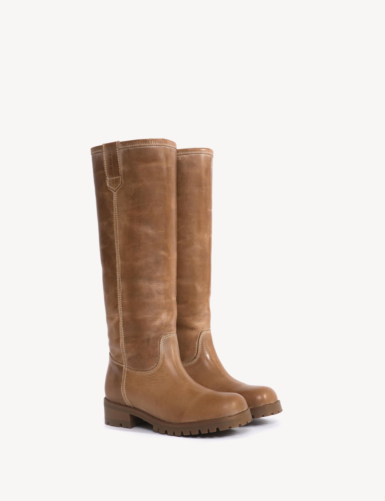 Kimmi High Boot In Dark Tan Escovado Leather