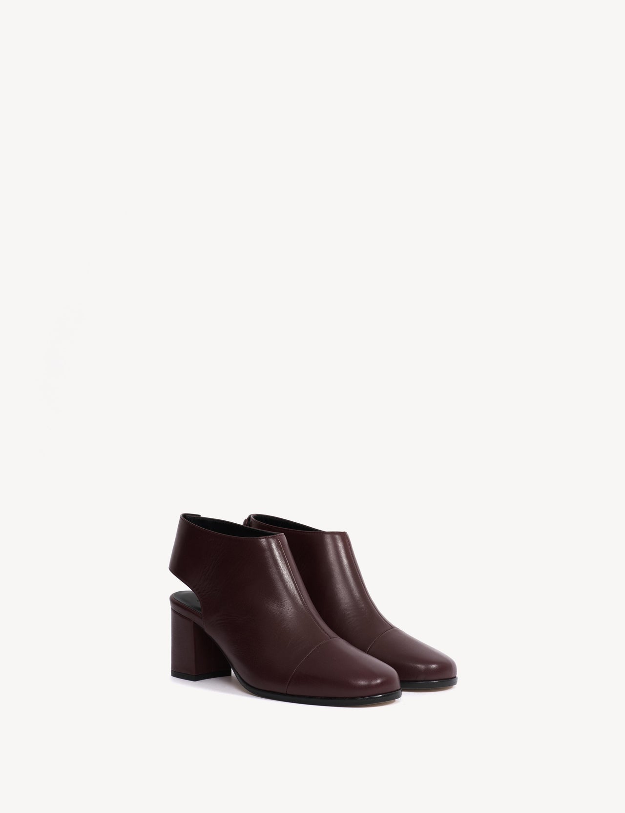 May Open Heel In Bordeaux Calfskin