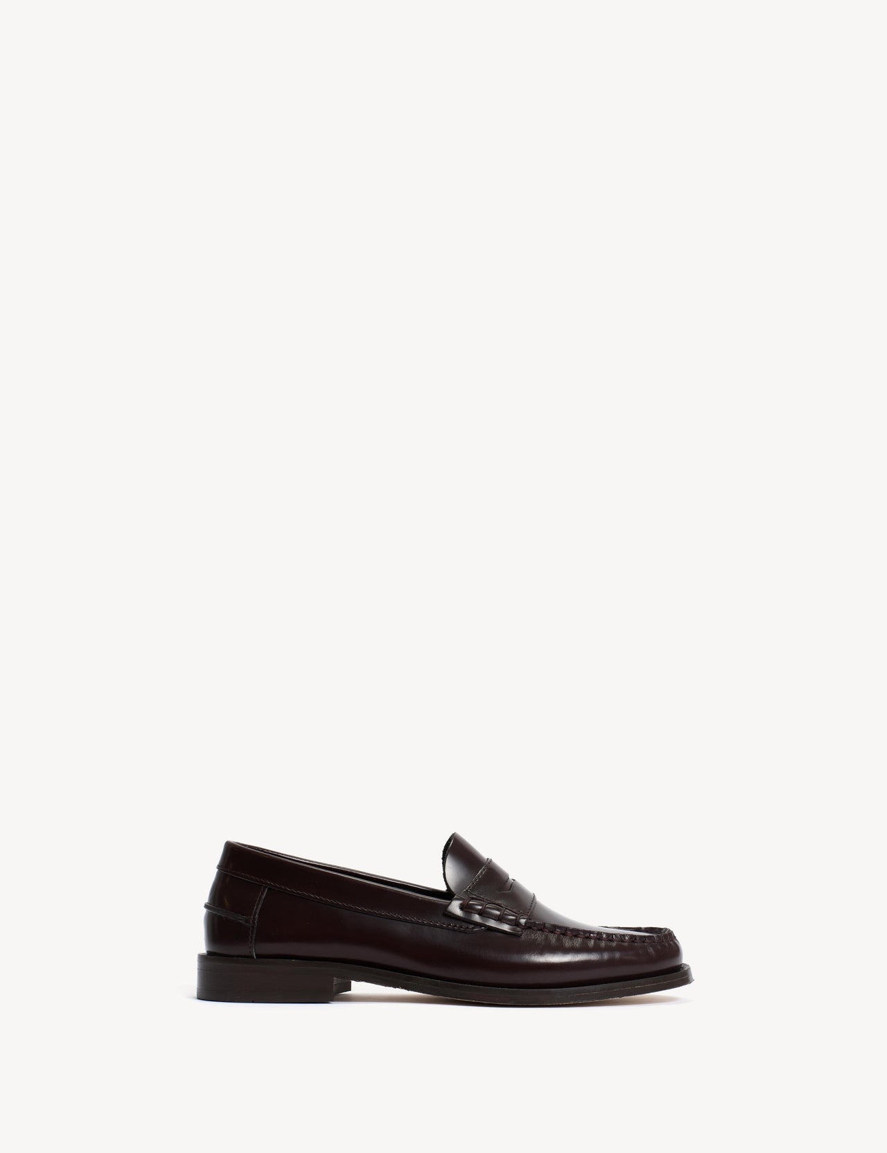 Moccasin Penny Loafer In Bordeaux Polido Leather