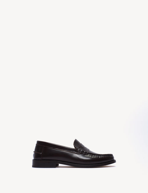 Moccasin Penny Loafer In Bordeaux Polido Leather