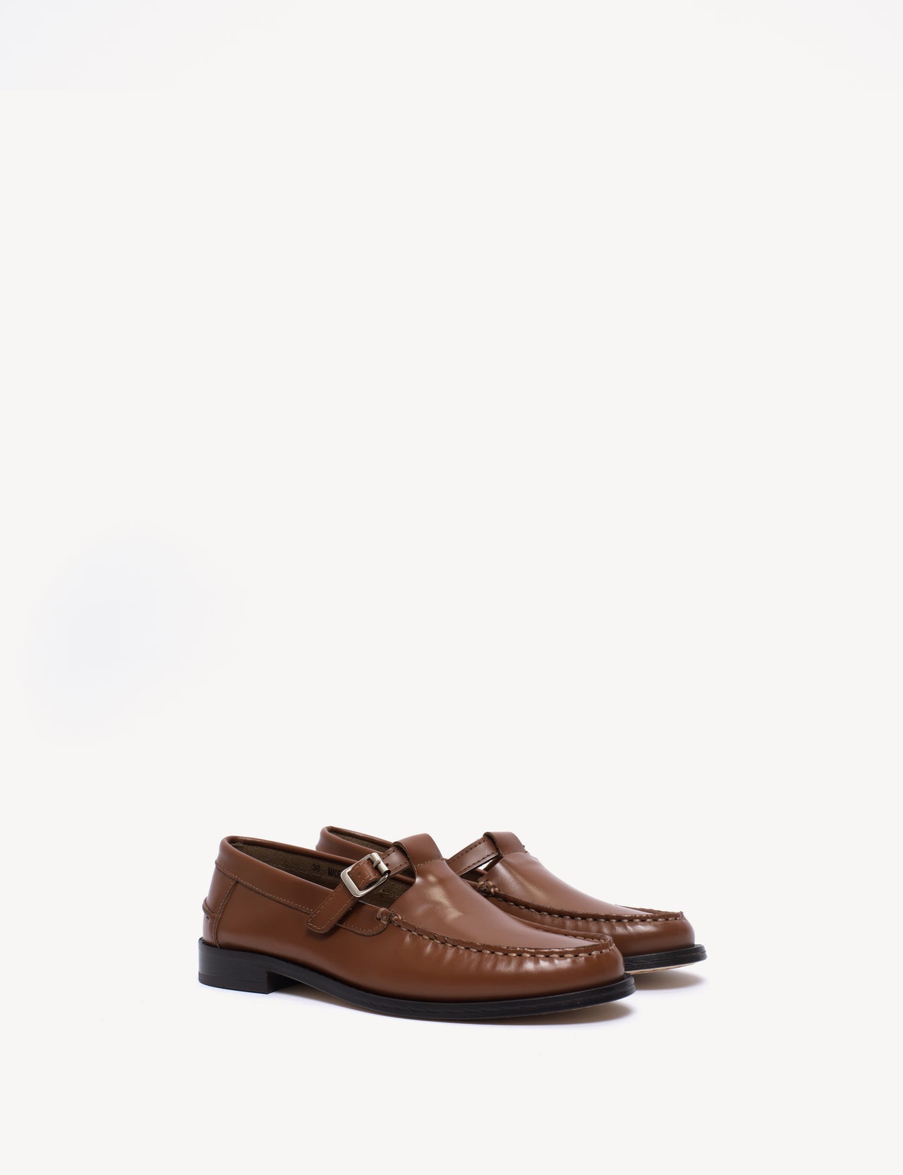 Moccasin T-Bar Loafer In Hazelnut Polido Leather