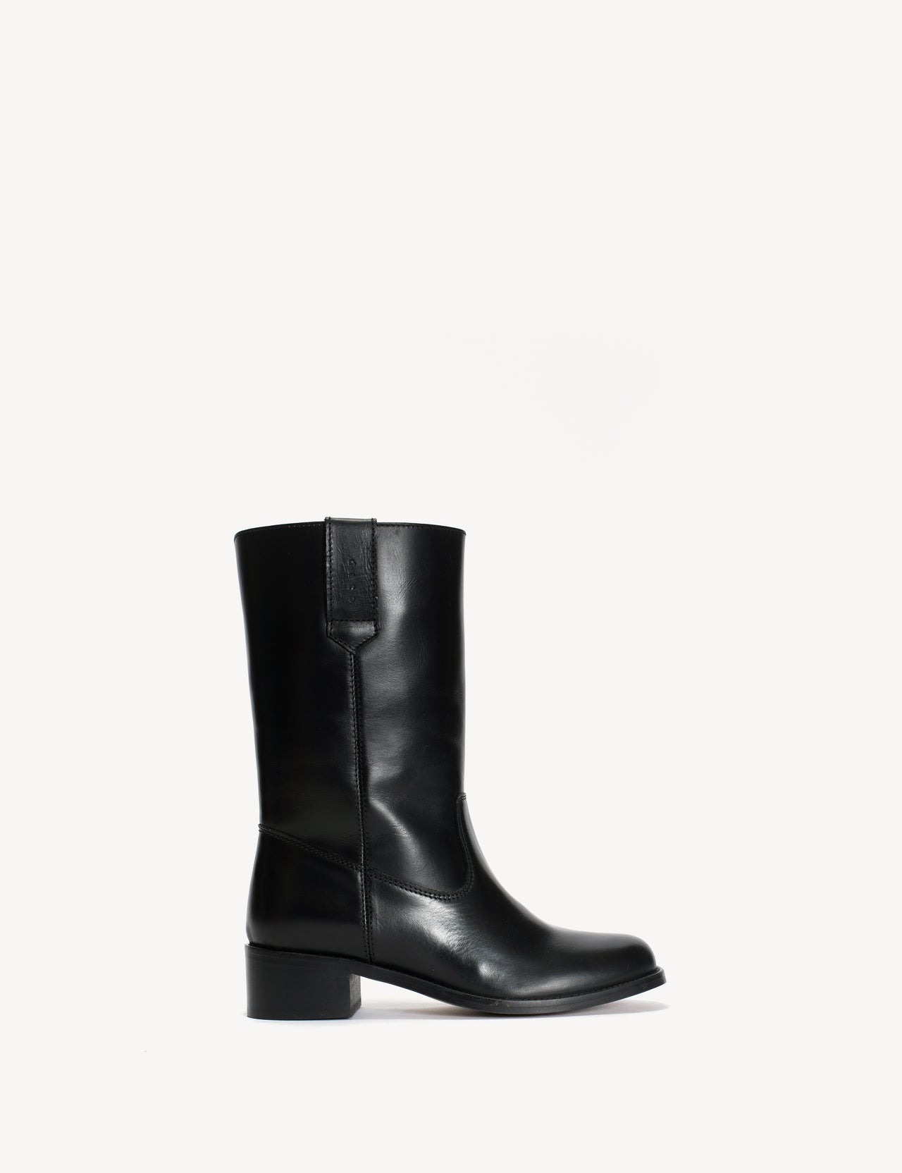 Julia Gaucho Boot In Black Texas Leather