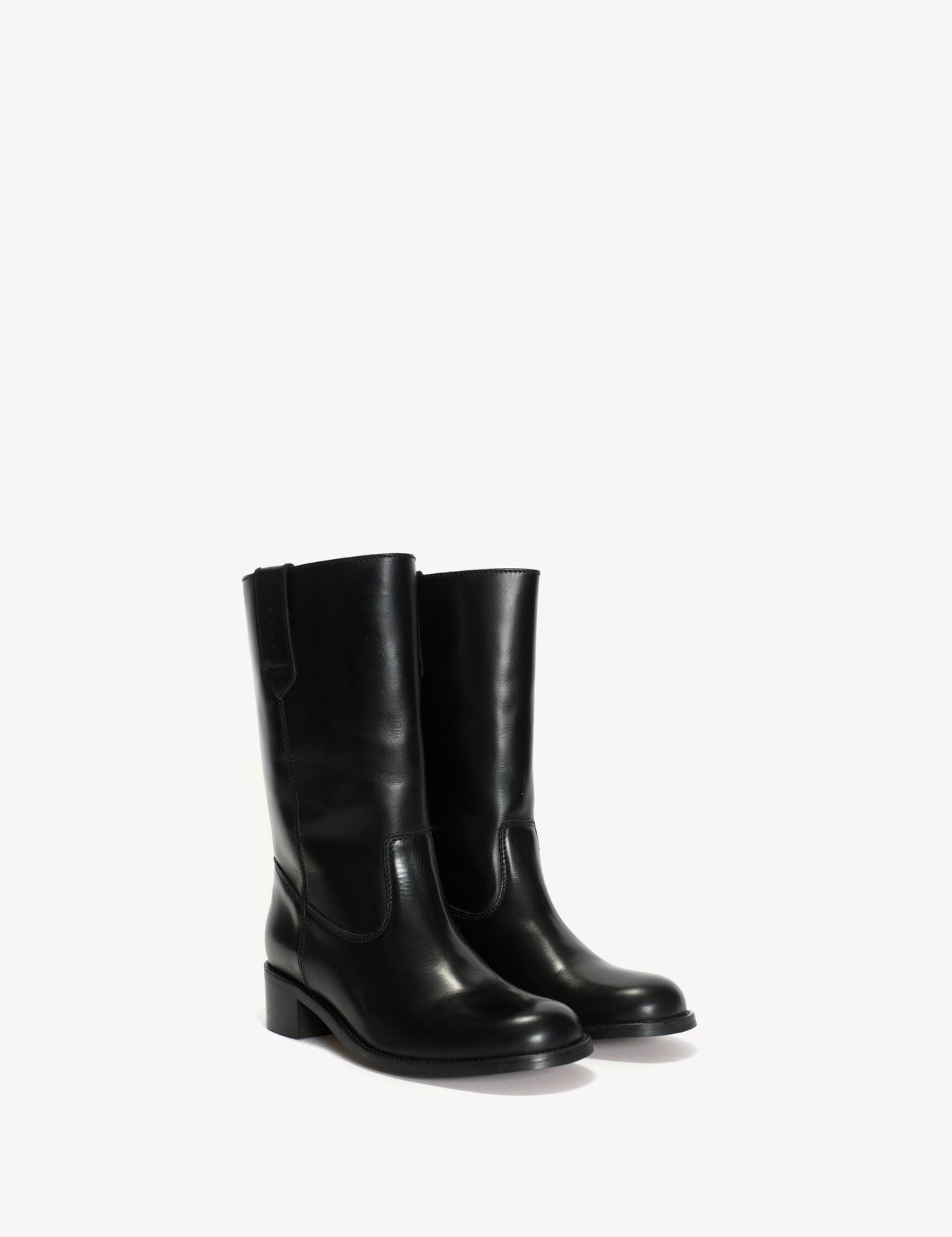 Julia Gaucho Boot In Black Texas Leather