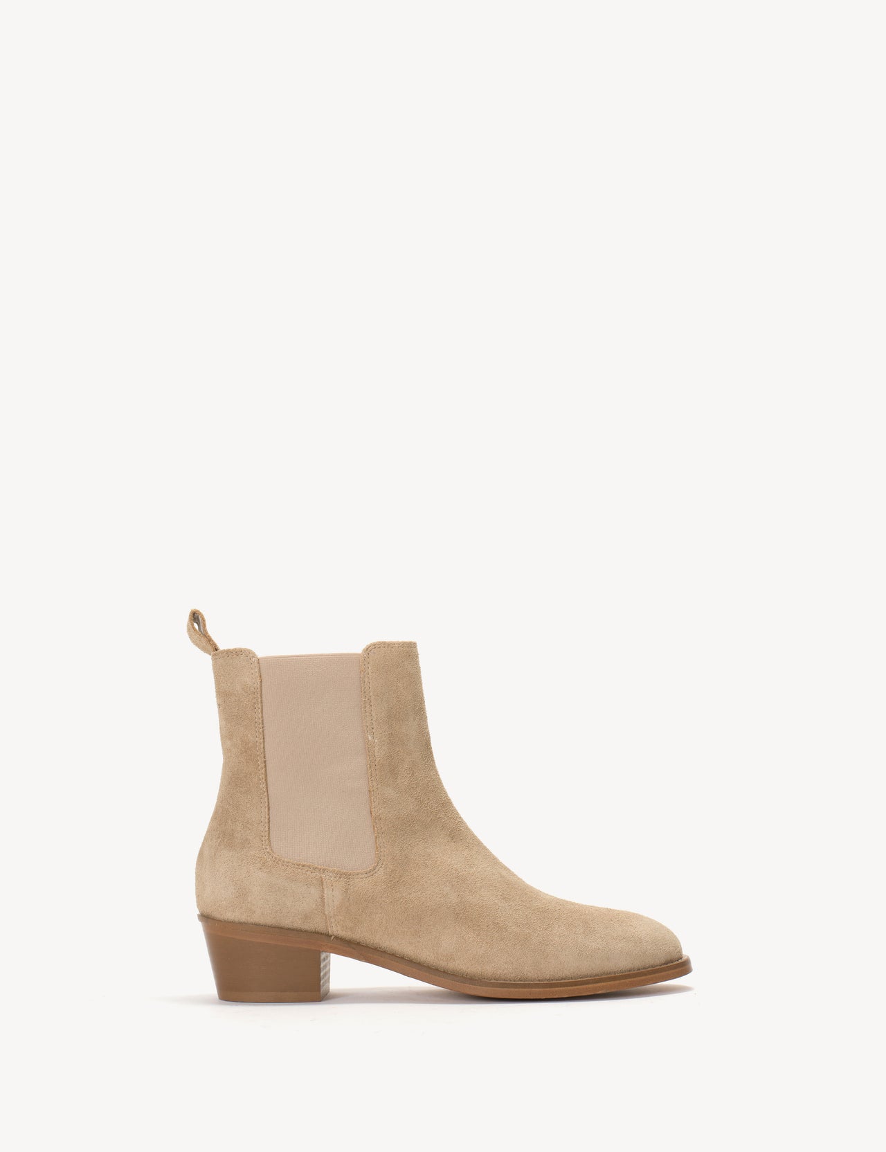 Celina Chelsea Boot In Stone Calf Suede
