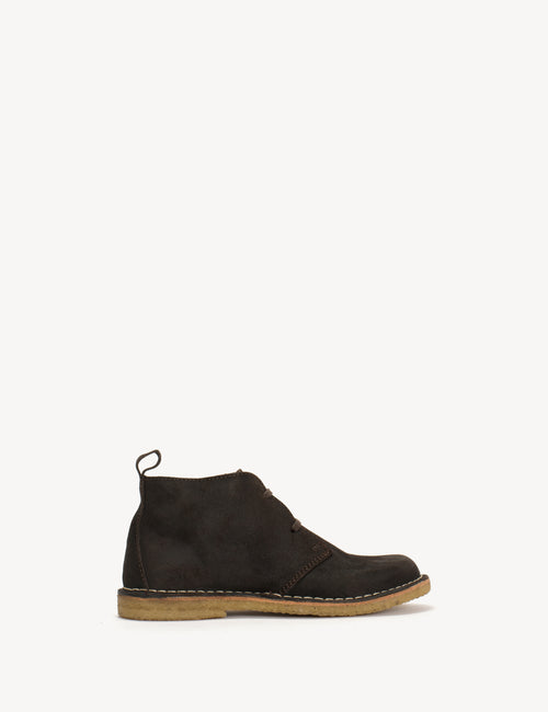 Silja In Dark Brown Waxed Suede With a 20mm Heel