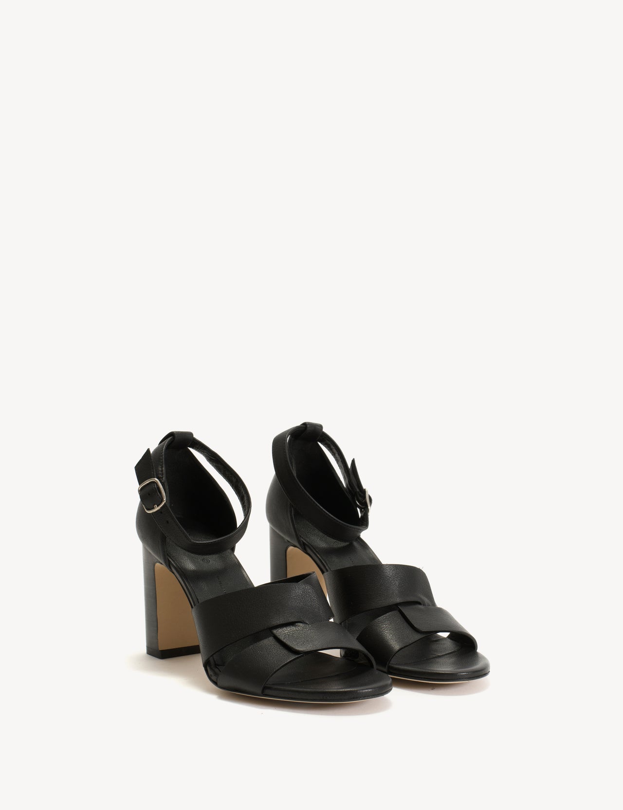 Lulu Sandal In Black Calfskin with 75mm Heel