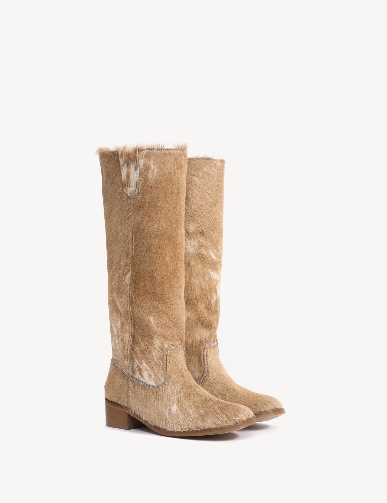 Ann Gaucho Boot In Beige Shades Cow Fur
