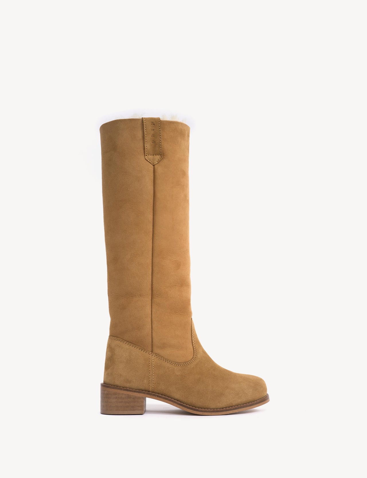 Ann Gaucho Boot In Tan Shearling Fur