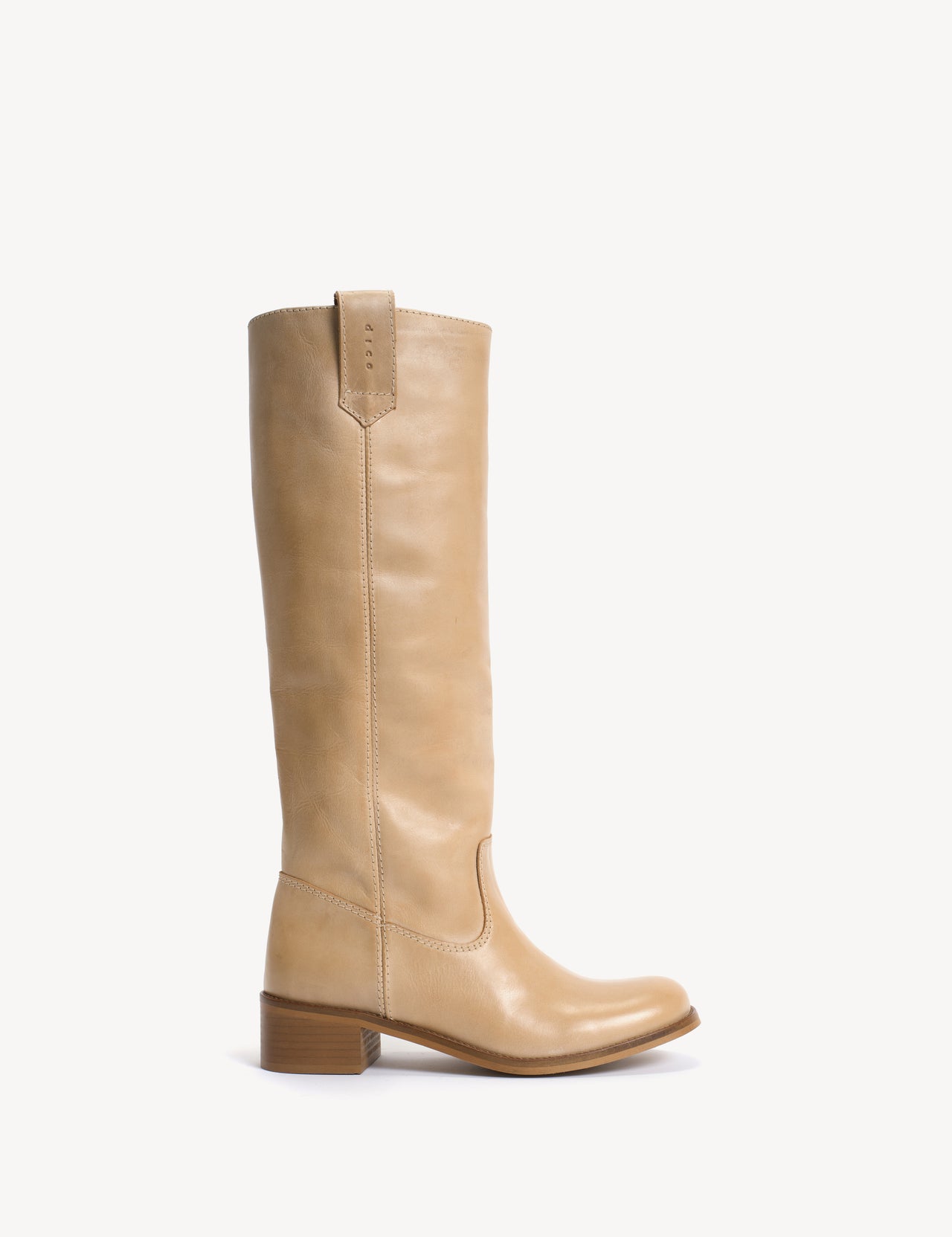 Ann Gaucho Boot In Light Tan Escovado Leather