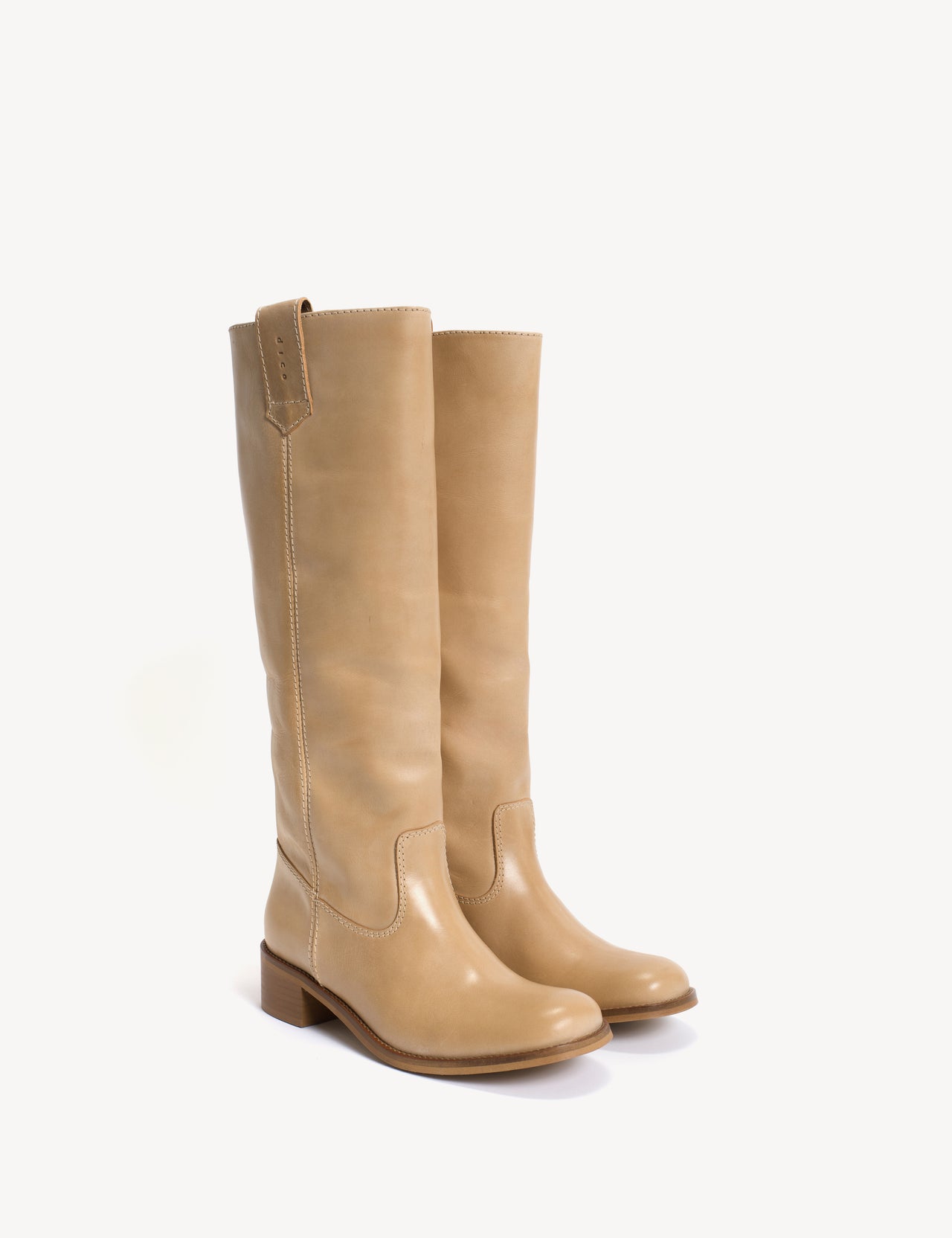 Ann Gaucho Boot In Light Tan Escovado Leather