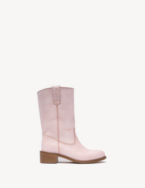 Julia Gaucho Boot In Pink Escovado Leather - Dico Copenhagen