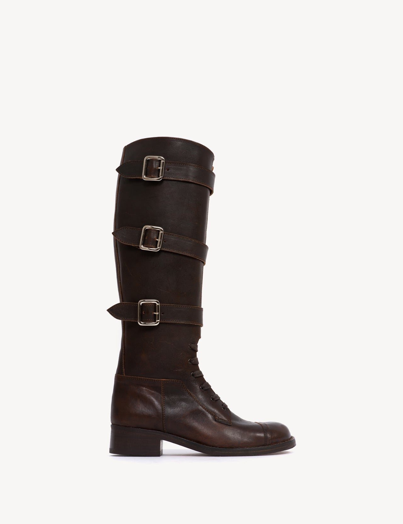Lou Boots In Dark Brown Calfskin