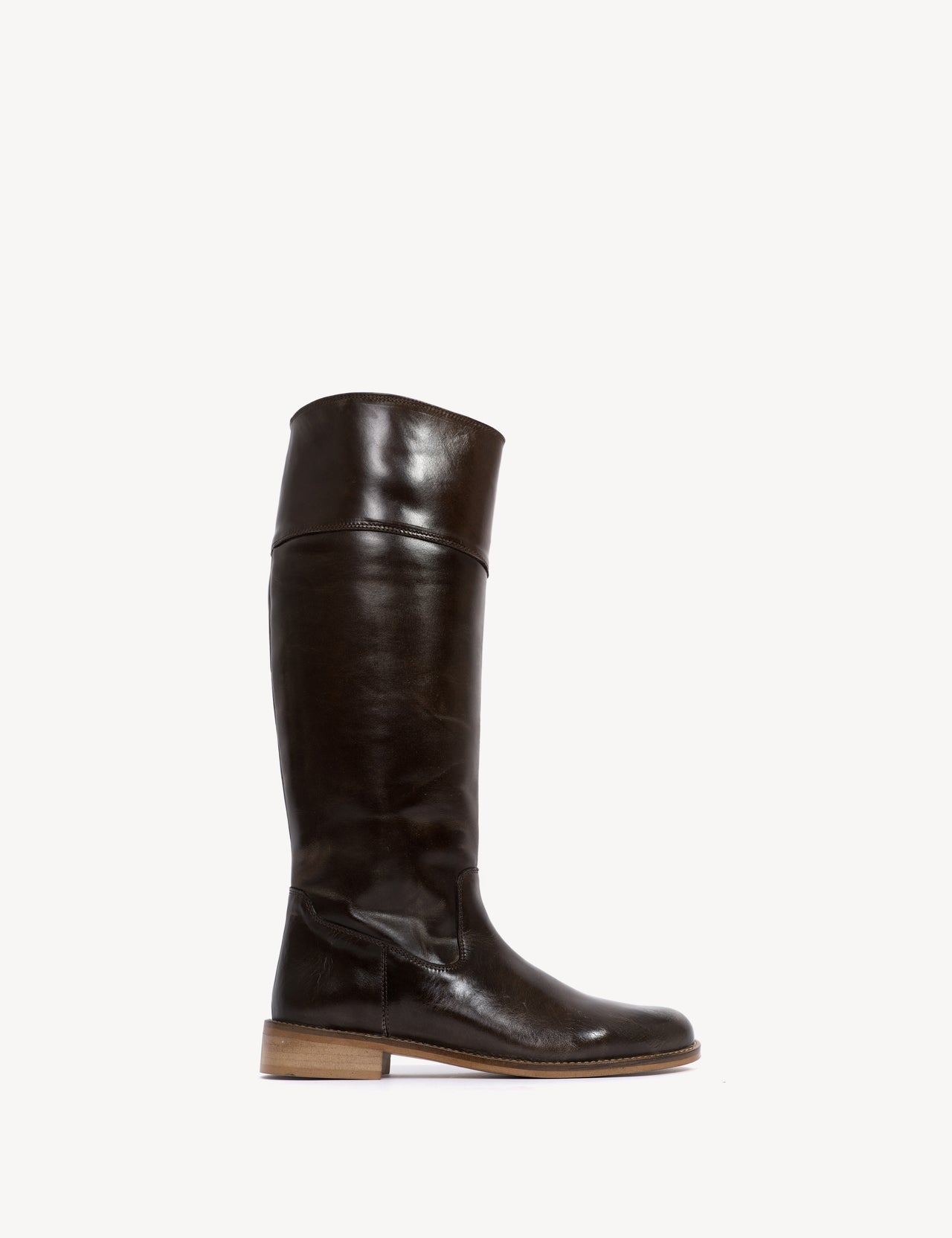 Cavalry Boot In Dark Brown Escovado Leather