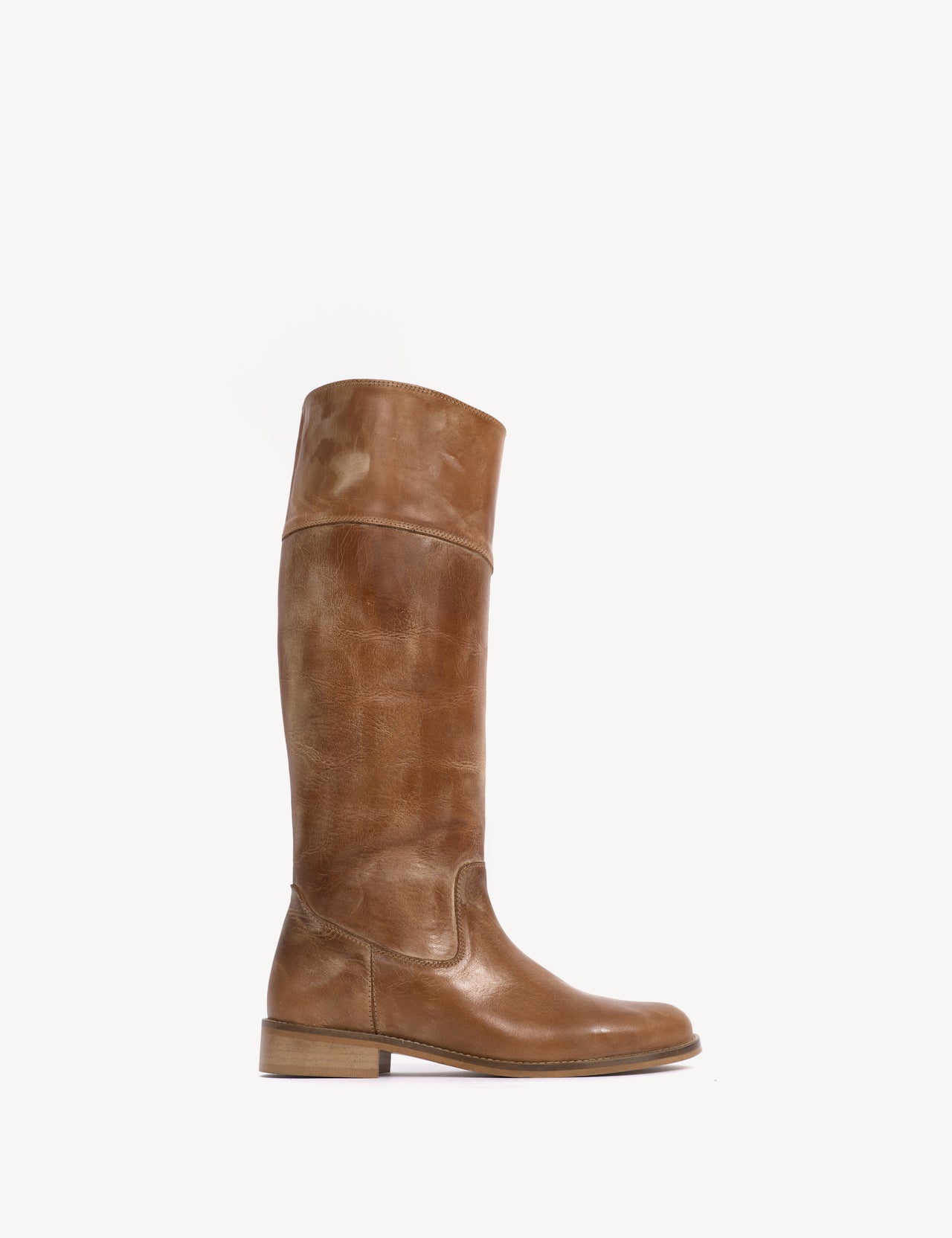 Cavalry Boot In Dark Tan Escovado Leather