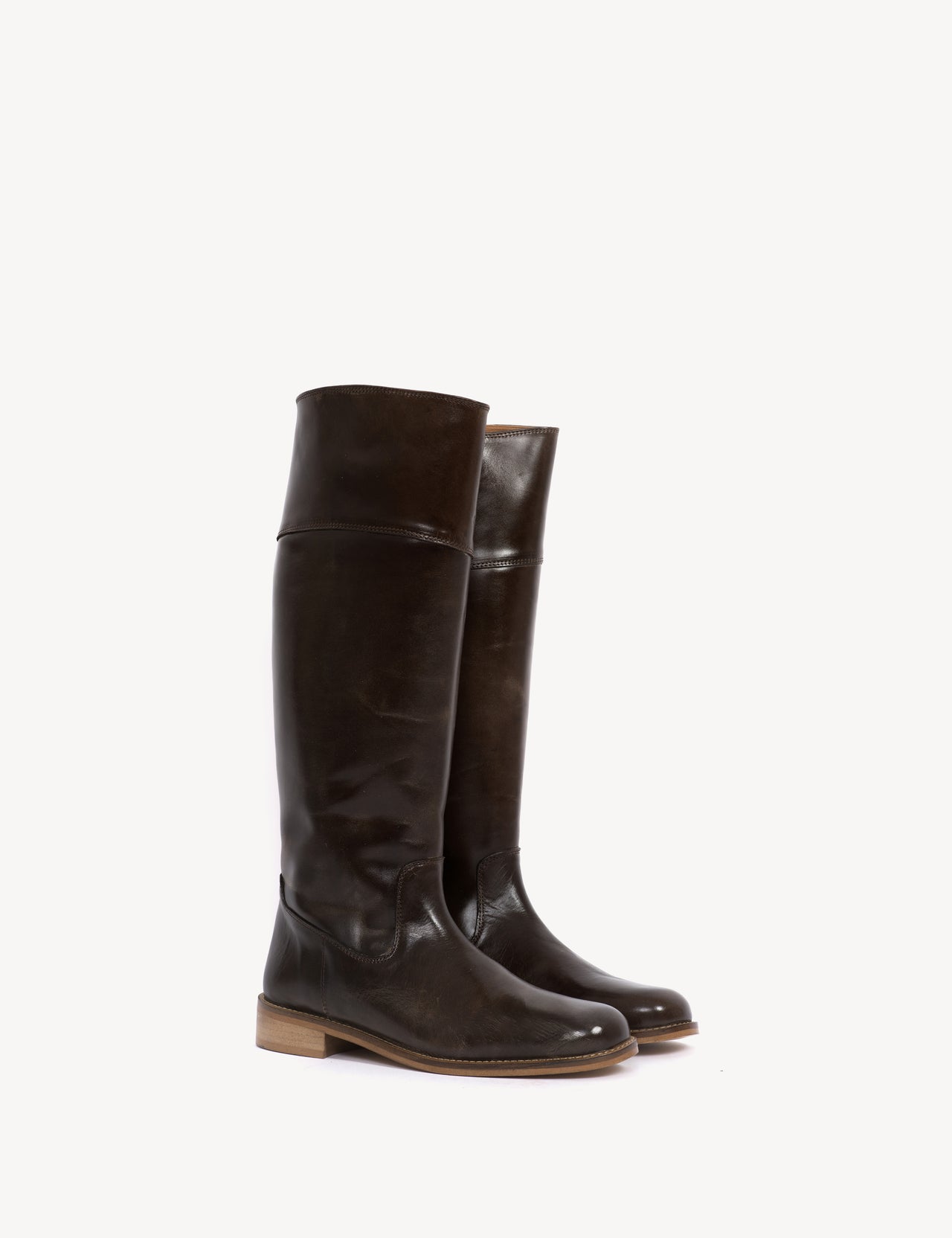 Cavalry Boot In Dark Brown Escovado Leather