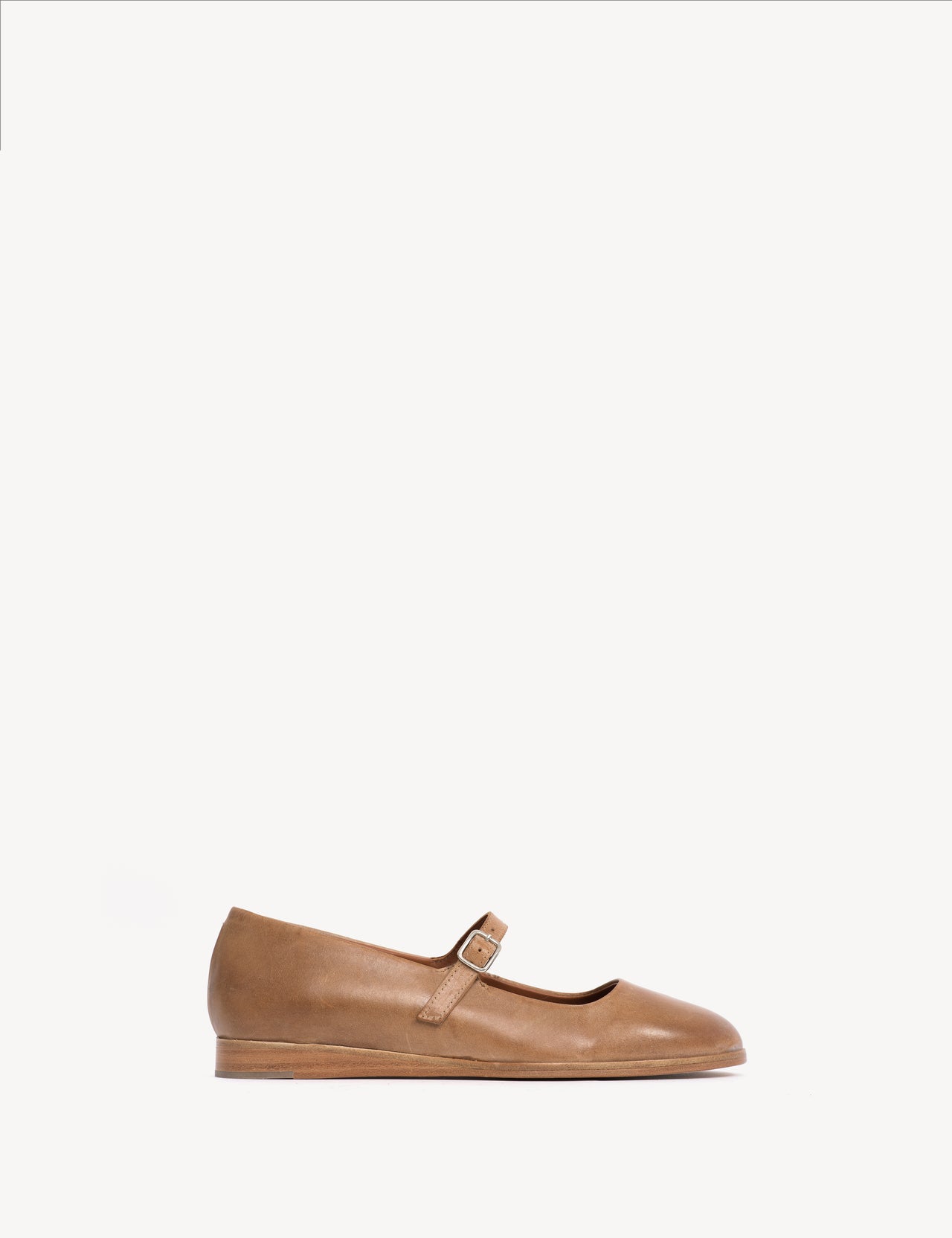 Ines Flats In Dark Tan Escovado Leather