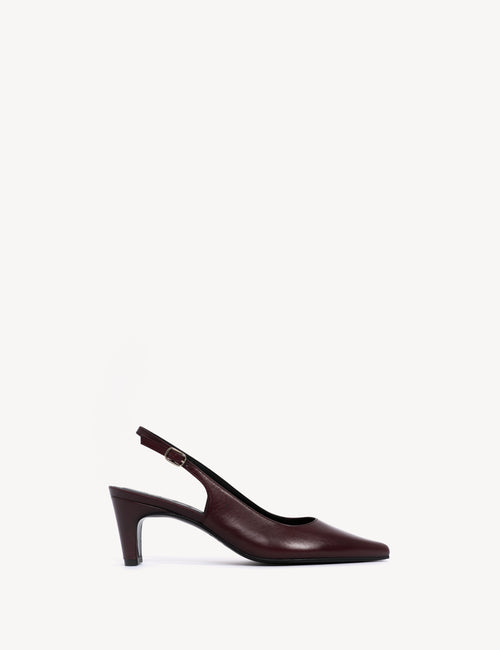 Liz Slingback Pump In Bordeaux Calfskin