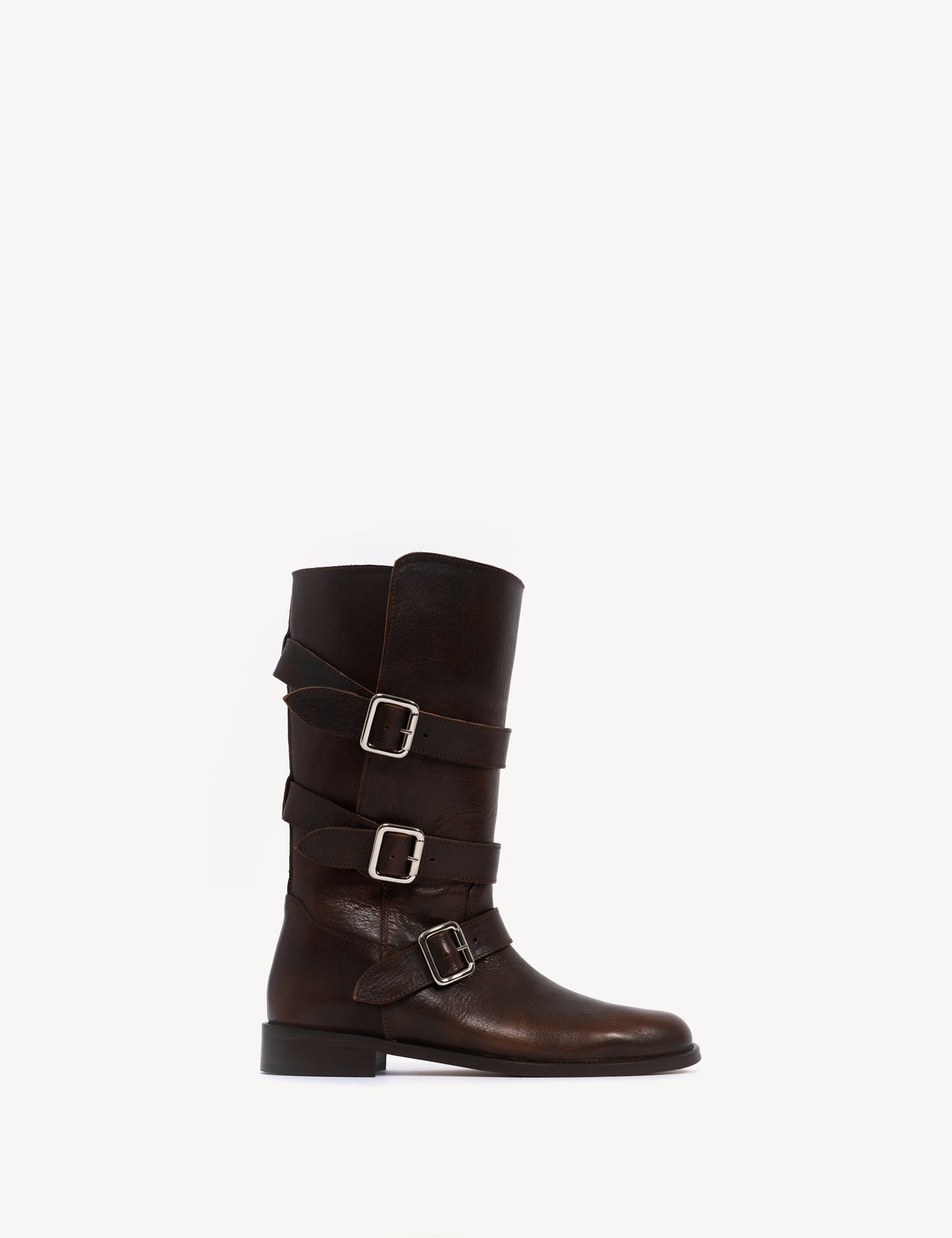 Mia Boots In Dark Brown Calfskin