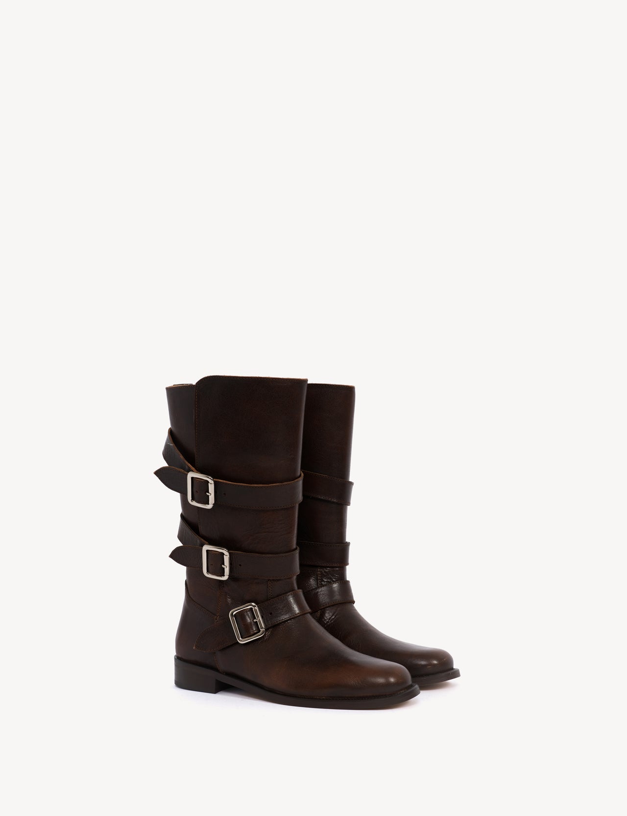 Mia Boots In Dark Brown Calfskin